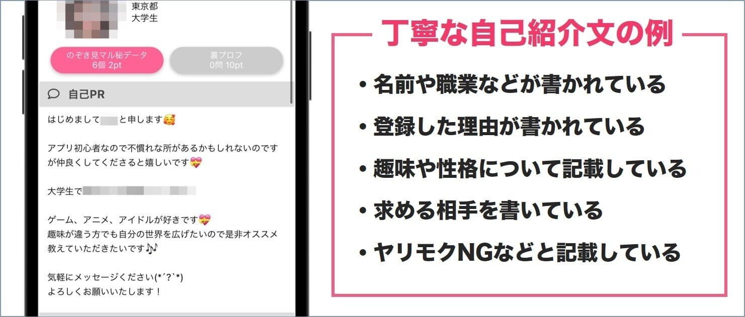 丁寧な自己紹介文を書いている