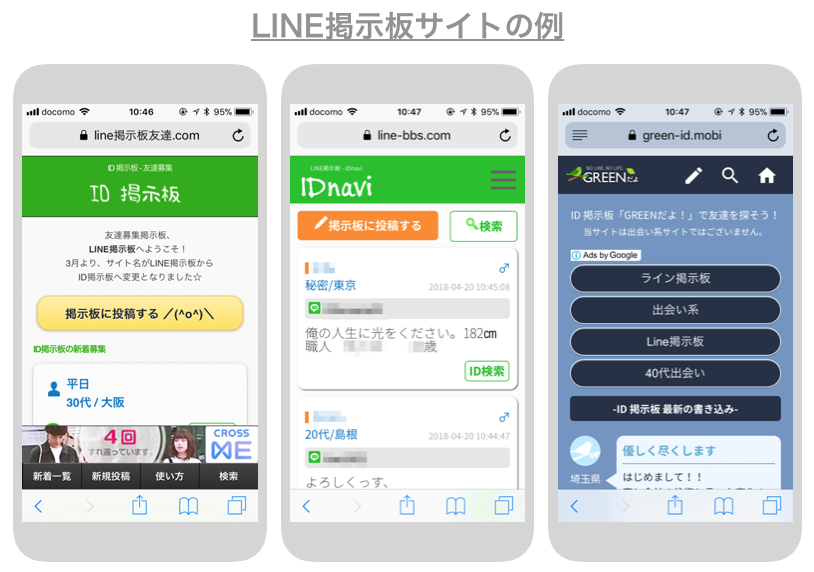 LINE掲示板サイトの例