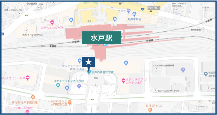 水戸駅周辺の地図