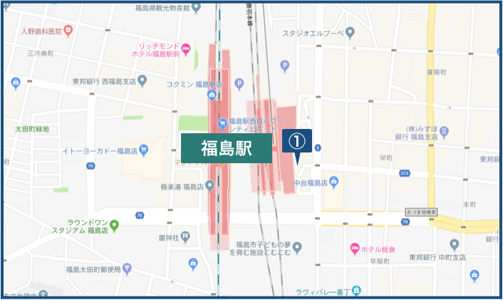 福島駅周辺の地図