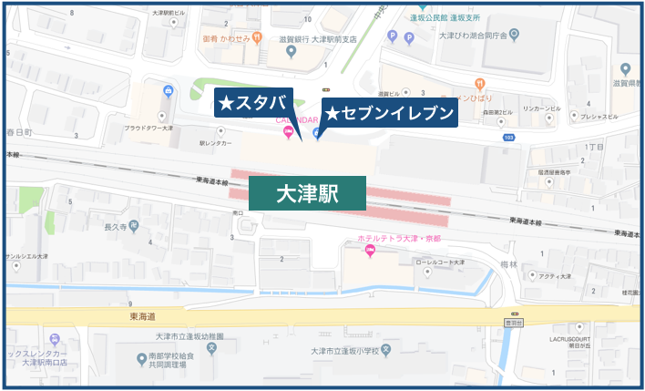 大津駅周辺の地図