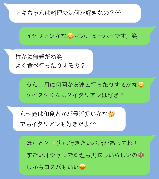 LINEの話題「男性にデートに誘うきっかけを作ってあげる」