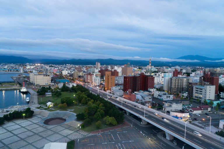 アスパム展望台から見る青森市内の風景