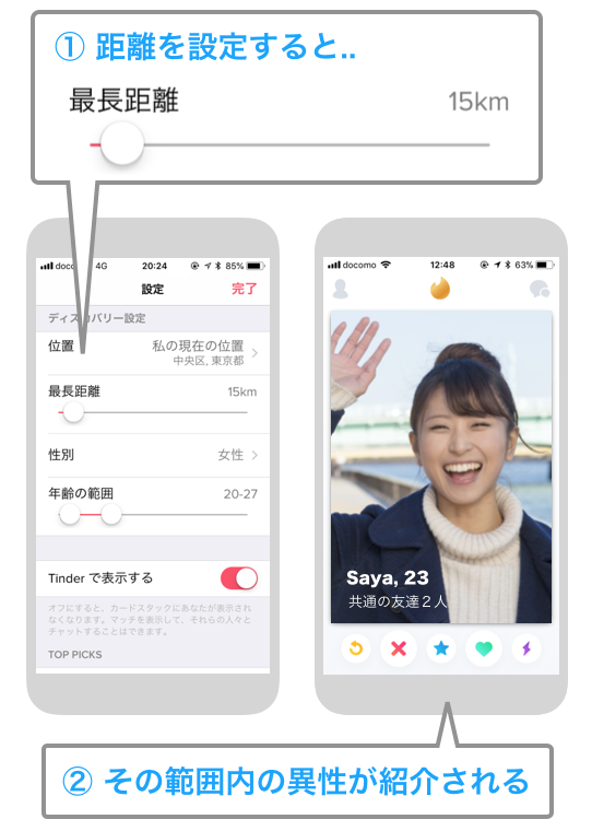 Tinderの距離設定