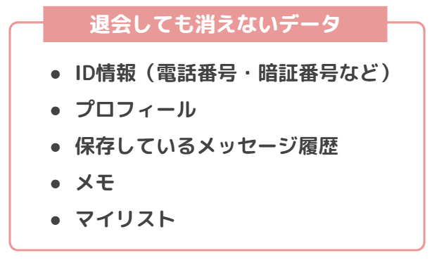 ワクワクメールを退会しても消えないデータ