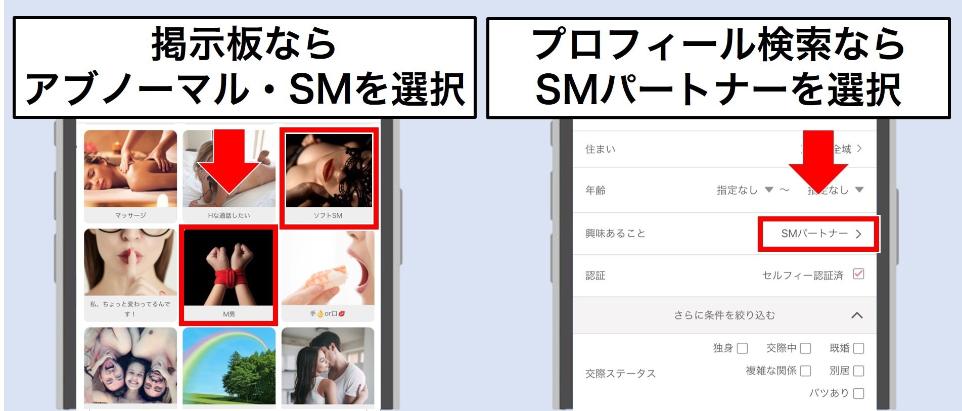 ワクワクメール　SMパートナの探し方