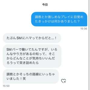 SNSのフォロワーのSM好き女性とのやり取り